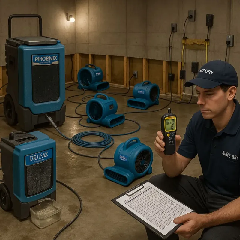 Structural Drying and Dehumidification process in Towner, ND